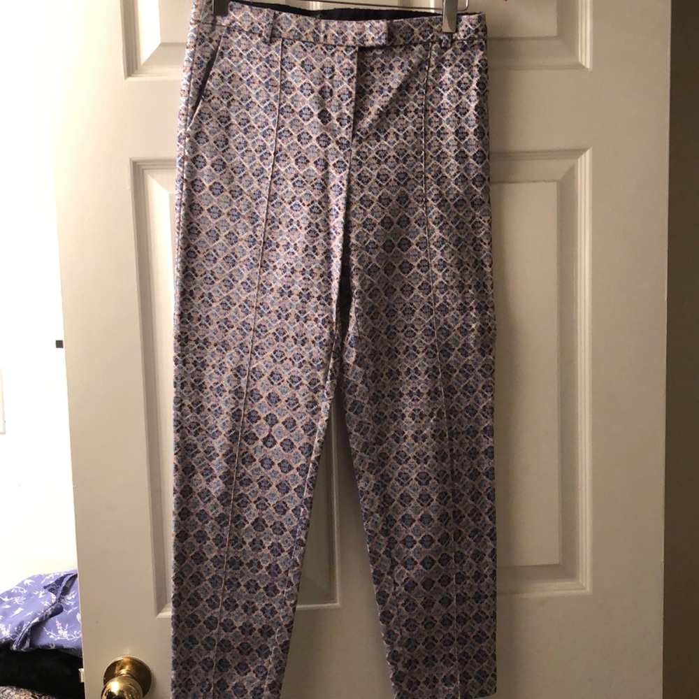 Top Shop Patterned Metallic Trousers